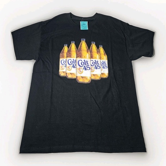 Pabst Blue Ribbon Other - Pabst Colt 45 T-Shirt Men's Large Black Front And Back Graphic Short Sleeve NWT